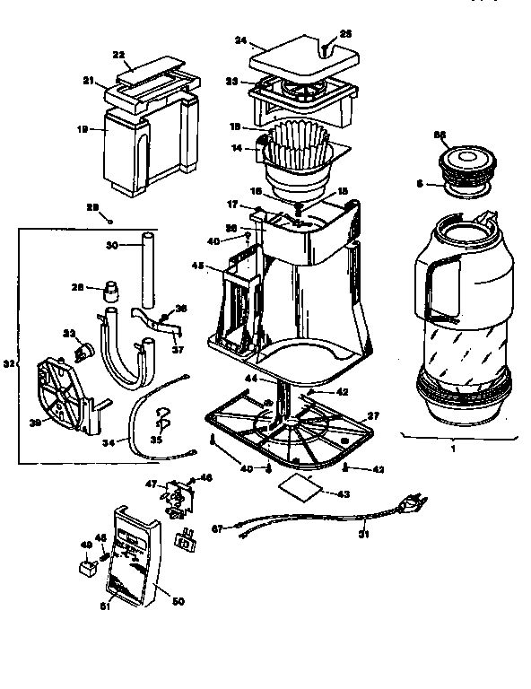 Replacement Parts Diagram and Parts List for TCM411-04 Type 3 Black and Decker Coffee Maker